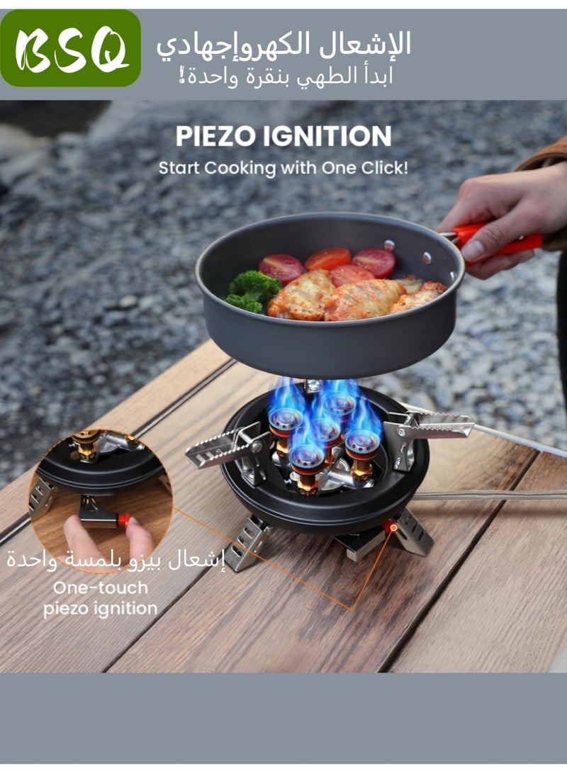 BSQ Portable Camping Stove | Backpack Stove | Portable Camping Stove | 16,000W Foldable Windproof Stove | With Carrying Bag - Image 5